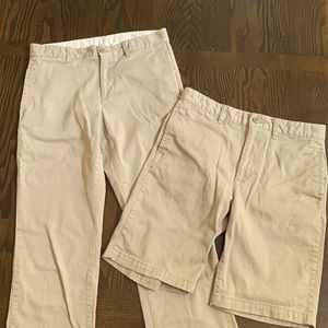 2 Gap khakis and bermuda shorts boys uniform 18 regular *